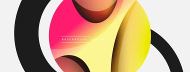 Yaratıcı geometrik duvar kağıdı. Asgari soyut arkaplan. Duvar kağıdı arkaplanı veya iniş sayfası için daire ve dalga kompozisyon vektör çizimi