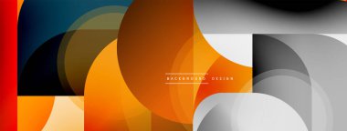 Yuvarlak üçgen çizgileri ve daireleri şekillendirir. Duvar kağıdı afişi arkaplanı veya iniş sayfası için Geometrik vektör çizimi