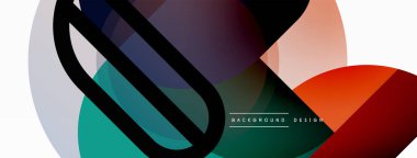 Yuvarlak üçgen çizgileri ve daireleri şekillendirir. Duvar kağıdı afişi arkaplanı veya iniş sayfası için Geometrik vektör çizimi