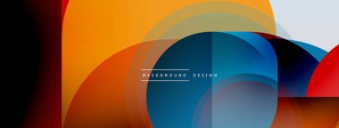 Yuvarlak üçgen çizgileri ve daireleri şekillendirir. Duvar kağıdı afişi arkaplanı veya iniş sayfası için Geometrik vektör çizimi