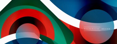 Yaratıcı geometrik duvar kağıdı. Asgari soyut arkaplan. Duvar kağıdı arkaplanı veya iniş sayfası için daire dalga ve yuvarlak şekiller kompozisyon vektör çizimi