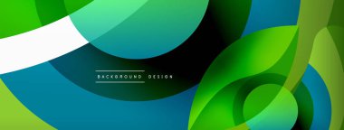 Renkli geometrik şekilli soyut arkaplan. Yuvarlak şekilli, daire ve çizgilerle çok güzel bir arka plan. Geometrik tasarım. Vektör illüstrasyonu