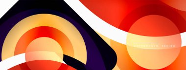 Yaratıcı geometrik duvar kağıdı. Asgari soyut arkaplan. Duvar kağıdı arkaplanı veya iniş sayfası için daire dalga ve yuvarlak şekiller kompozisyon vektör çizimi