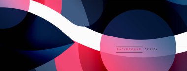 Yaratıcı geometrik duvar kağıdı. Asgari soyut arkaplan. Duvar kağıdı arkaplanı veya iniş sayfası için daire dalga ve yuvarlak şekiller kompozisyon vektör çizimi