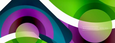 Yaratıcı geometrik duvar kağıdı. Asgari soyut arkaplan. Duvar kağıdı arkaplanı veya iniş sayfası için daire dalga ve yuvarlak şekiller kompozisyon vektör çizimi