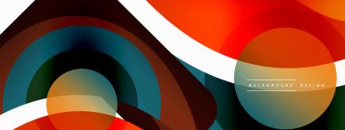 Yaratıcı geometrik duvar kağıdı. Asgari soyut arkaplan. Duvar kağıdı arkaplanı veya iniş sayfası için daire dalga ve yuvarlak şekiller kompozisyon vektör çizimi