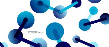 Çizgi noktaları geometrik soyut arkaplan bağlantıları. Çizgilerle birbirine bağlı çemberler. Duvar kağıdı, afiş, arkaplan veya iniş için moda tekno iş şablonu