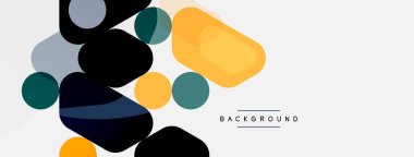 Soyut yuvarlak geometrik şekiller ve daireler. Duvar kağıdı, afiş, arkaplan veya iniş için moda tekno iş şablonu