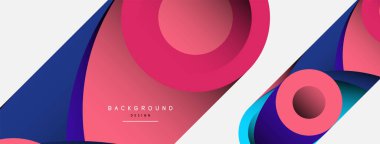 Soyut arkaplan. Minimum geometrik daireler ve koyu gölgeli yuvarlak şekiller. Duvar kağıdı afişi veya arkaplan için moda teknoloji iş şablonu