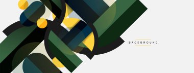 Yuvarlak geometrik şekiller çizgiler ve daireler. Duvar kağıdı afişi ya da iniş sayfası için vektör şablonu