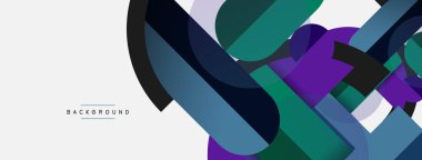 Yuvarlak geometrik şekiller çizgiler ve daireler. Duvar kağıdı afişi ya da iniş sayfası için vektör şablonu