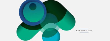 Çember ve yuvarlak şekiller soyut arkaplan. Duvar kağıdı afişi veya iniş sayfası için vektör illüstrasyonu