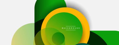 Çember ve yuvarlak şekiller soyut arkaplan. Duvar kağıdı afişi veya iniş sayfası için vektör illüstrasyonu