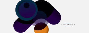 Vektör yuvarlak şekilli daireler minimum geometrik arkaplan. Duvar kağıdı afişi veya iniş sayfası için vektör illüstrasyonu