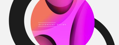 Yaratıcı geometrik duvar kağıdı. Asgari soyut arkaplan. Duvar kağıdı arkaplanı veya iniş sayfası için daire ve dalga kompozisyon vektör çizimi