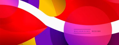 Yaratıcı geometrik duvar kağıdı. Asgari soyut arkaplan. Duvar kağıdı arkaplanı veya iniş sayfası için daire dalga ve yuvarlak şekiller kompozisyon vektör çizimi