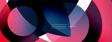 Yaratıcı geometrik duvar kağıdı. Asgari soyut arkaplan. Duvar kağıdı arkaplanı veya iniş sayfası için daire dalga ve yuvarlak şekiller kompozisyon vektör çizimi