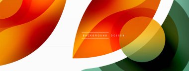 Renkli geometrik şekilli soyut arkaplan. Yuvarlak şekilli, daire ve çizgilerle çok güzel bir arka plan. Geometrik tasarım. Vektör illüstrasyonu