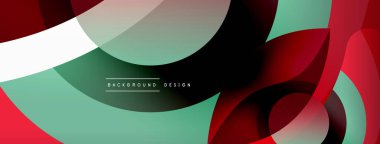 Renkli geometrik şekilli soyut arkaplan. Yuvarlak şekilli, daire ve çizgilerle çok güzel bir arka plan. Geometrik tasarım. Vektör illüstrasyonu