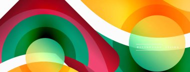 Yaratıcı geometrik duvar kağıdı. Asgari soyut arkaplan. Duvar kağıdı arkaplanı veya iniş sayfası için daire dalga ve yuvarlak şekiller kompozisyon vektör çizimi