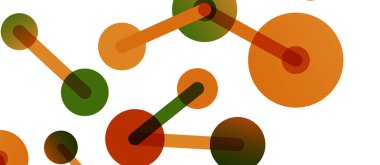 Soyut arkaplan. Yuvarlak noktalar çizgilerle birleşti. Duvar kağıdı, afiş, arkaplan veya iniş için moda tekno iş şablonu