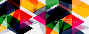 Renkli üçgen bileşimi, geometrik soyut arkaplan. Tekno veya iş konsepti, duvar kağıdı, afiş, arkaplan, iniş sayfası deseni