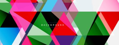 Mozaik üçgenler geometrik arkaplan. Tekno veya iş konsepti, duvar kağıdı, afiş, arkaplan, iniş sayfası deseni