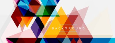 Mozaik üçgenler geometrik arkaplan. Tekno veya iş konsepti, duvar kağıdı, afiş, arkaplan, iniş sayfası deseni