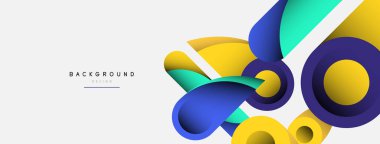 Soyut arkaplan. Minimum geometrik daireler ve koyu gölgeli yuvarlak şekiller. Duvar kağıdı afişi veya arkaplan için moda teknoloji iş şablonu