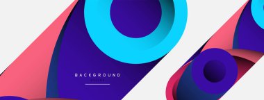 Soyut arkaplan. Minimum geometrik daireler ve koyu gölgeli yuvarlak şekiller. Duvar kağıdı afişi veya arkaplan için moda teknoloji iş şablonu