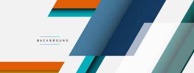 Vektör arkaplanı. Gölge efektli soyut örtüşen renk çizgileri tasarımı. Duvar kağıdı afişi için resim arkaplanı veya iniş sayfası