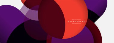 Çember ve yuvarlak şekiller soyut arkaplan. Duvar kağıdı afişi veya iniş sayfası için vektör illüstrasyonu