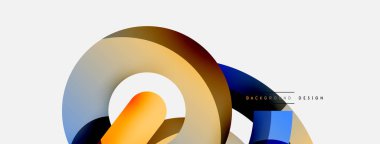 Yuvarlak şekiller daireler ve diğer geometrik şekiller. Duvar kağıdı afişi arkaplan kartı veya iniş sayfası için vektör illüstrasyonu