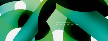 Yuvarlak şekiller daireler ve diğer geometrik şekiller. Duvar kağıdı afişi arkaplan kartı veya iniş sayfası için vektör illüstrasyonu