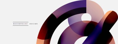 Yuvarlak şekiller daireler ve diğer geometrik şekiller. Duvar kağıdı afişi arkaplan kartı veya iniş sayfası için vektör illüstrasyonu