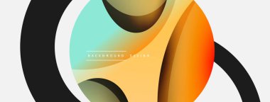 Yaratıcı geometrik duvar kağıdı. Asgari soyut arkaplan. Duvar kağıdı arkaplanı veya iniş sayfası için daire ve dalga kompozisyon vektör çizimi