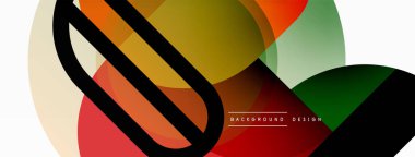 Yuvarlak üçgen çizgileri ve daireleri şekillendirir. Duvar kağıdı afişi arkaplanı veya iniş sayfası için Geometrik vektör çizimi