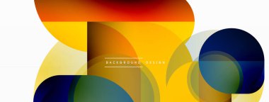 Yuvarlak üçgen çizgileri ve daireleri şekillendirir. Duvar kağıdı afişi arkaplanı veya iniş sayfası için Geometrik vektör çizimi