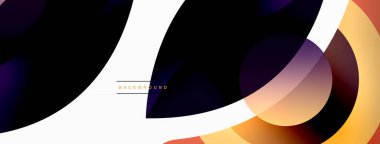 Yaratıcı geometrik duvar kağıdı. Asgari soyut arkaplan. Duvar kağıdı arkaplanı veya iniş sayfası için daire dalga ve yuvarlak şekiller kompozisyon vektör çizimi