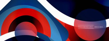 Yaratıcı geometrik duvar kağıdı. Asgari soyut arkaplan. Duvar kağıdı arkaplanı veya iniş sayfası için daire dalga ve yuvarlak şekiller kompozisyon vektör çizimi