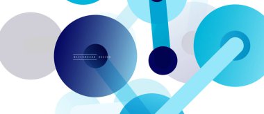 Soyut arkaplan. Yuvarlak noktalar çizgilerle birleşti. Duvar kağıdı, afiş, arkaplan veya iniş için moda tekno iş şablonu