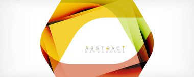 Asgari soyut arkaplan - beyaz üzerine gölge çizgileri ile örtüşen renk şekilleri. Duvar Kağıdı, Sancak, Arkaplan, İniş Sayfası için Vektör İllüstrasyonu