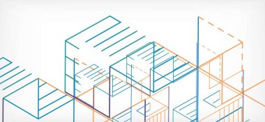 Soyut arkaplan. Beyaz arkaplanda renk çizgileri. Doğrusal soyut kompozisyon. Duvar kağıdı, afiş, arkaplan, iniş sayfası için tekno veya iş konsepti