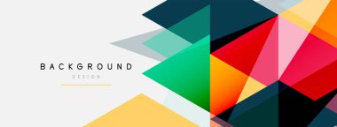 Mozaik üçgenler geometrik arkaplan. Tekno veya iş konsepti, duvar kağıdı, afiş, arkaplan, iniş sayfası deseni