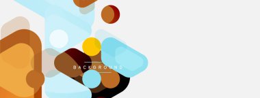 Soyut yuvarlak geometrik şekiller ve daireler. Duvar kağıdı, afiş, arkaplan veya iniş için moda tekno iş şablonu