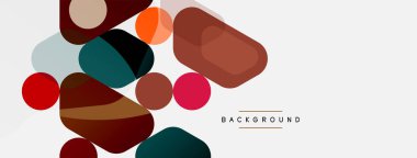 Soyut yuvarlak geometrik şekiller ve daireler. Duvar kağıdı, afiş, arkaplan veya iniş için moda tekno iş şablonu