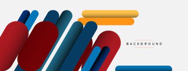 Yuvarlak şekiller ve çizgiler üst üste biniyor. Duvar kağıdı afişi veya iniş sayfası için vektör illüstrasyonu