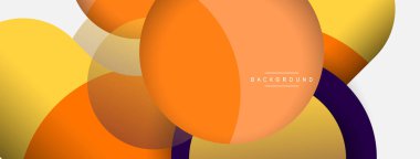 Yaratıcı geometrik duvar kağıdı. Asgari soyut arkaplan. Duvar kağıdı arkaplanı veya iniş sayfası için daire bileşimi vektör çizimi