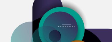 Çember ve yuvarlak şekiller soyut arkaplan. Duvar kağıdı afişi veya iniş sayfası için vektör illüstrasyonu