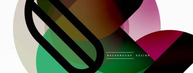 Yuvarlak üçgen çizgileri ve daireleri şekillendirir. Duvar kağıdı afişi arkaplanı veya iniş sayfası için Geometrik vektör çizimi